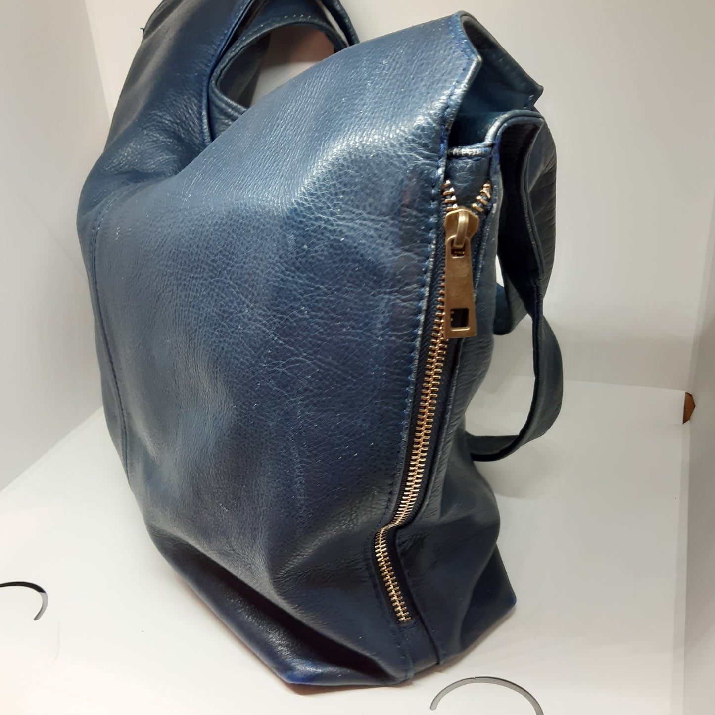 Sac cuir bleu 24-736